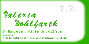 valeria wohlfarth business card